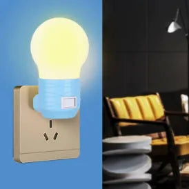 White round plug-in bedside baby night feeding lamp with compact dimensions