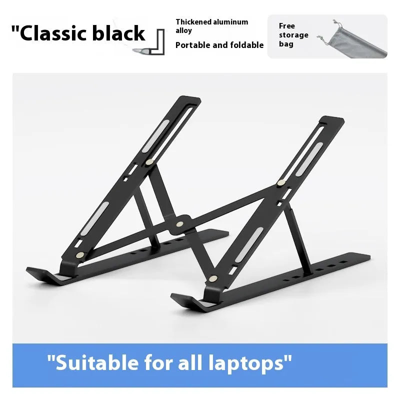 N3 aluminium alloy folding laptop stand in silver colour showing 16-18 inch size with cloth storage bag