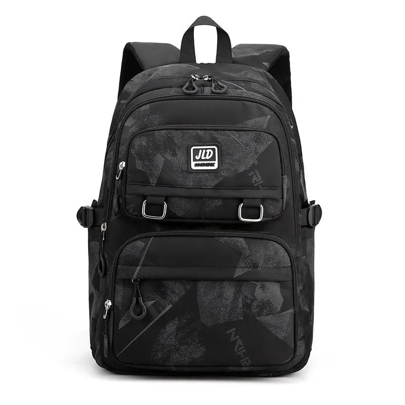 Large capacity girls' school backpack in nylon with physiological curve backplate and multiple colour options