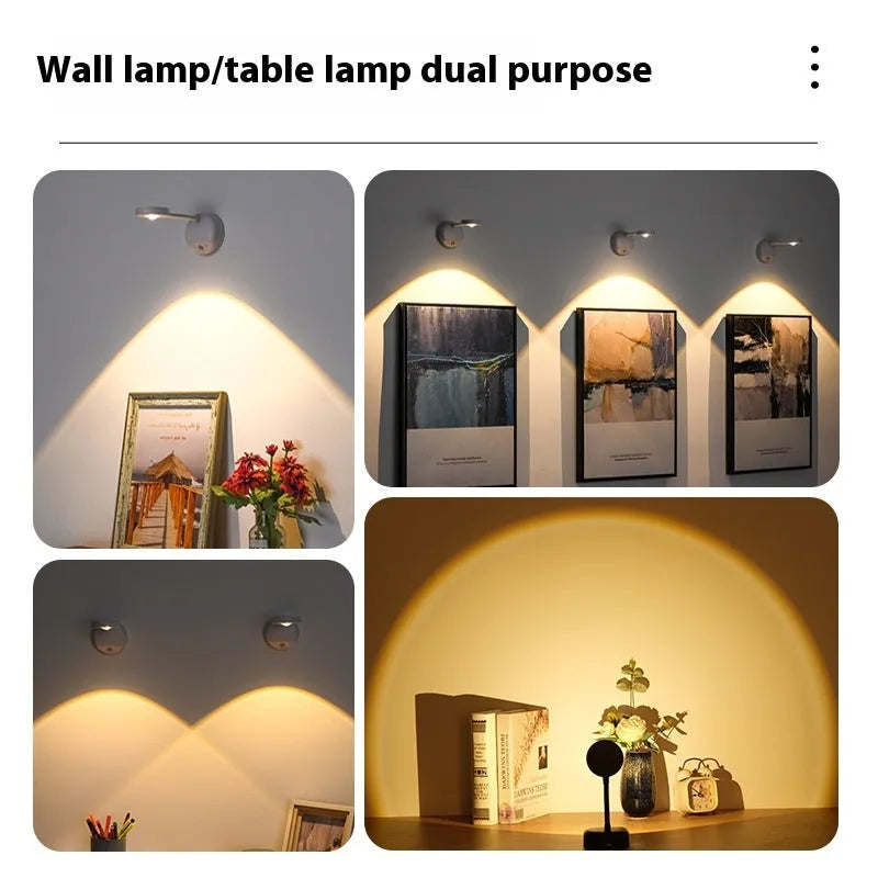 Geometric wireless rechargeable wall lamp in black or white with remote control