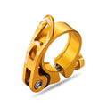 Aluminium alloy bicycle seat post clamp in black, red, gold, or blue colour