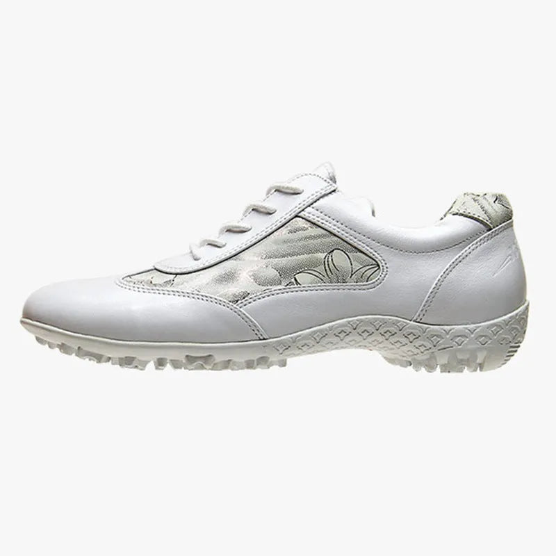 Women's light soft casual cowhide leather waterproof breathable non-slip sneakers in apricot colour with rubber sole