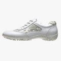 Women's light soft casual cowhide leather waterproof breathable non-slip sneakers in apricot colour with rubber sole