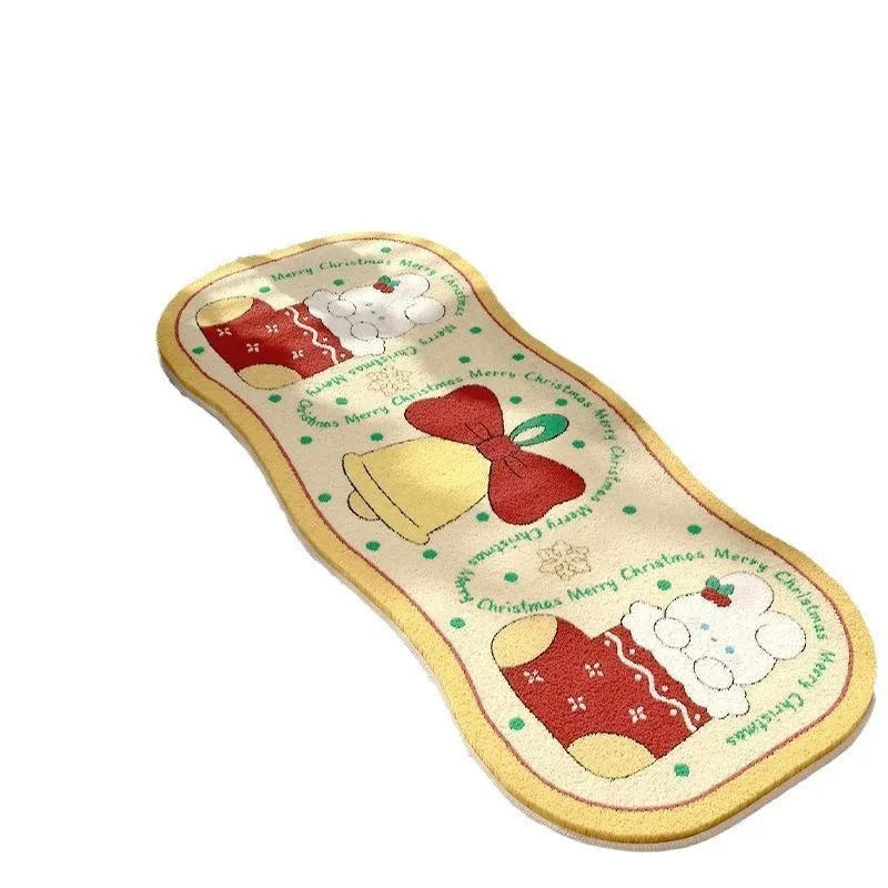 Christmas imitation cashmere carpet decoration with festive patterns in multiple size options