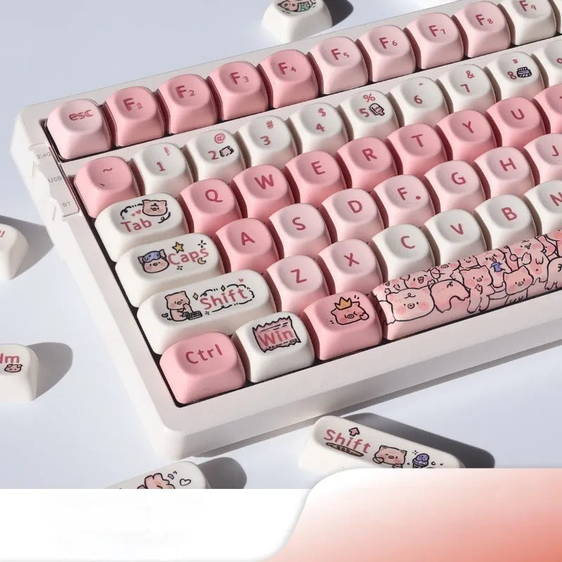 Pink pig key cap with fragrant element and detailed sublimation printing on all five sides for mechanical keyboards