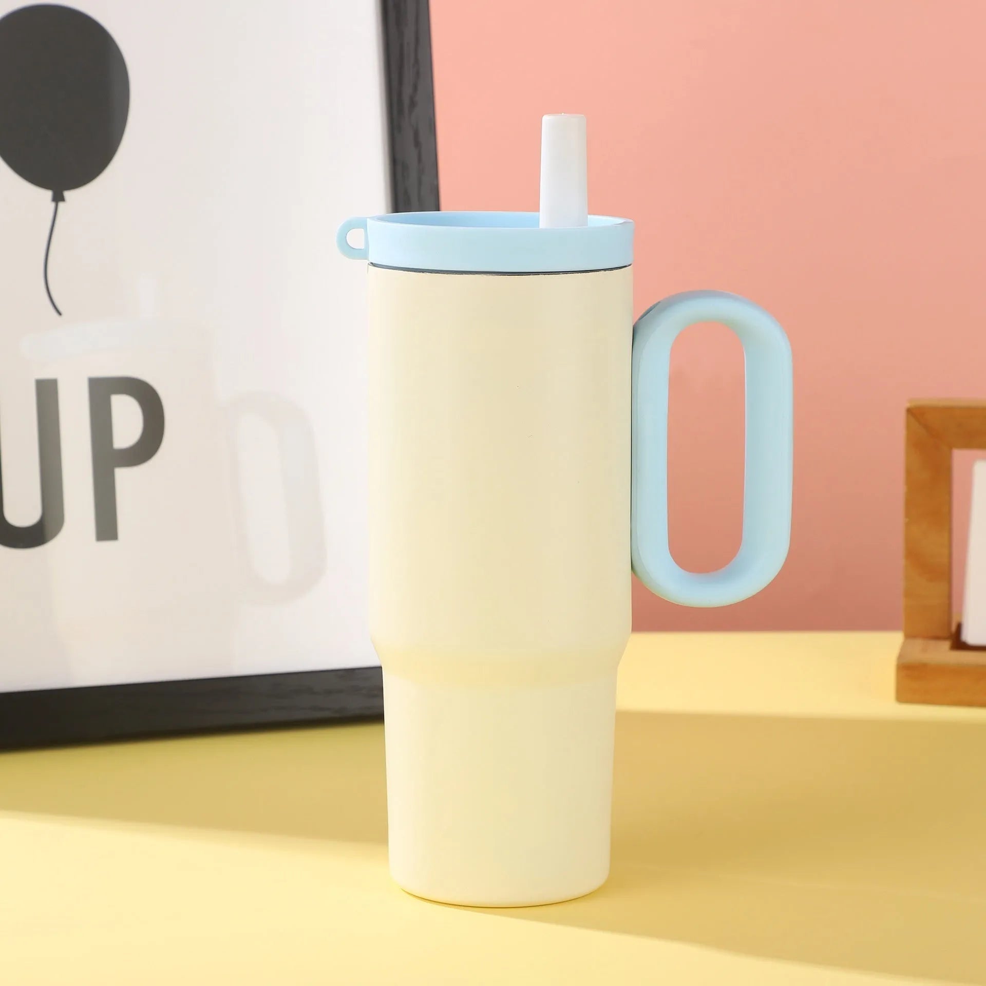 7 litre portable ice bucket cup with handle and straw in five colour options