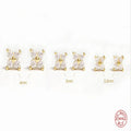 S925 sterling silver geometric petal flower stud earrings in gold colour, 3mm size.