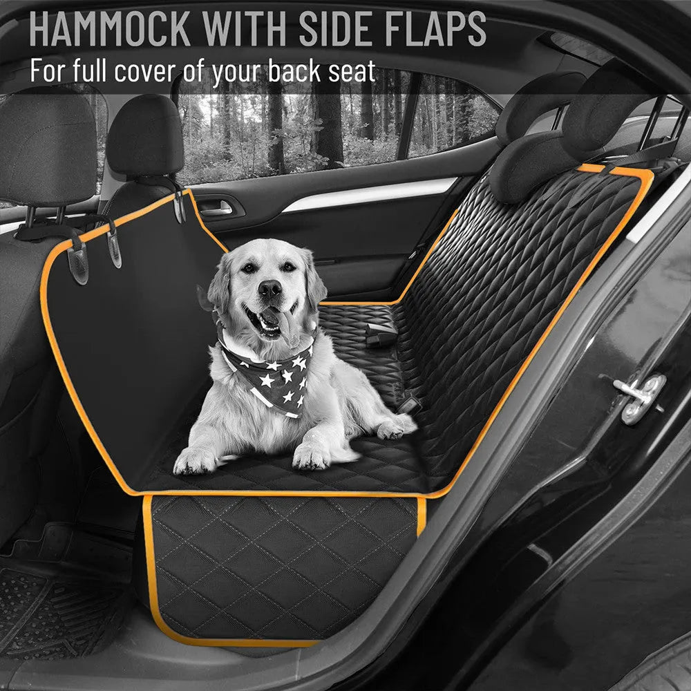 Waterproof car pet kennel rear seat cushion for dogs, 54 by 58 inches, cloth material, in black colour