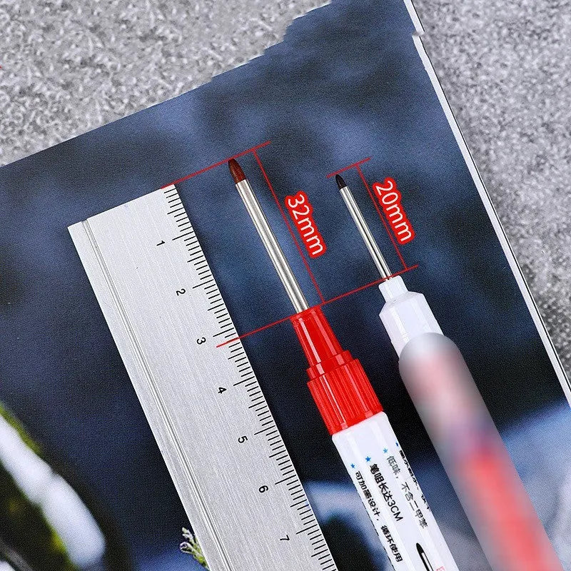 Oil-based quick-drying woodworking marker pen in four colour options showing 15.2 cm length