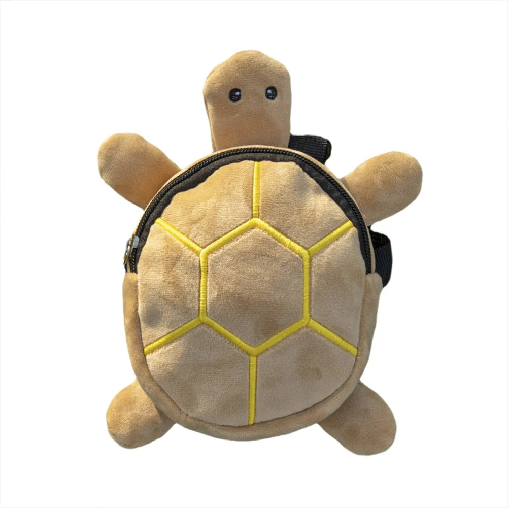 Grey turtle-shaped dog backpack harness with metal zipper and no-pull vest