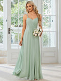 Women's long sleeveless A-line dress with pleated skirt in solid colour options
