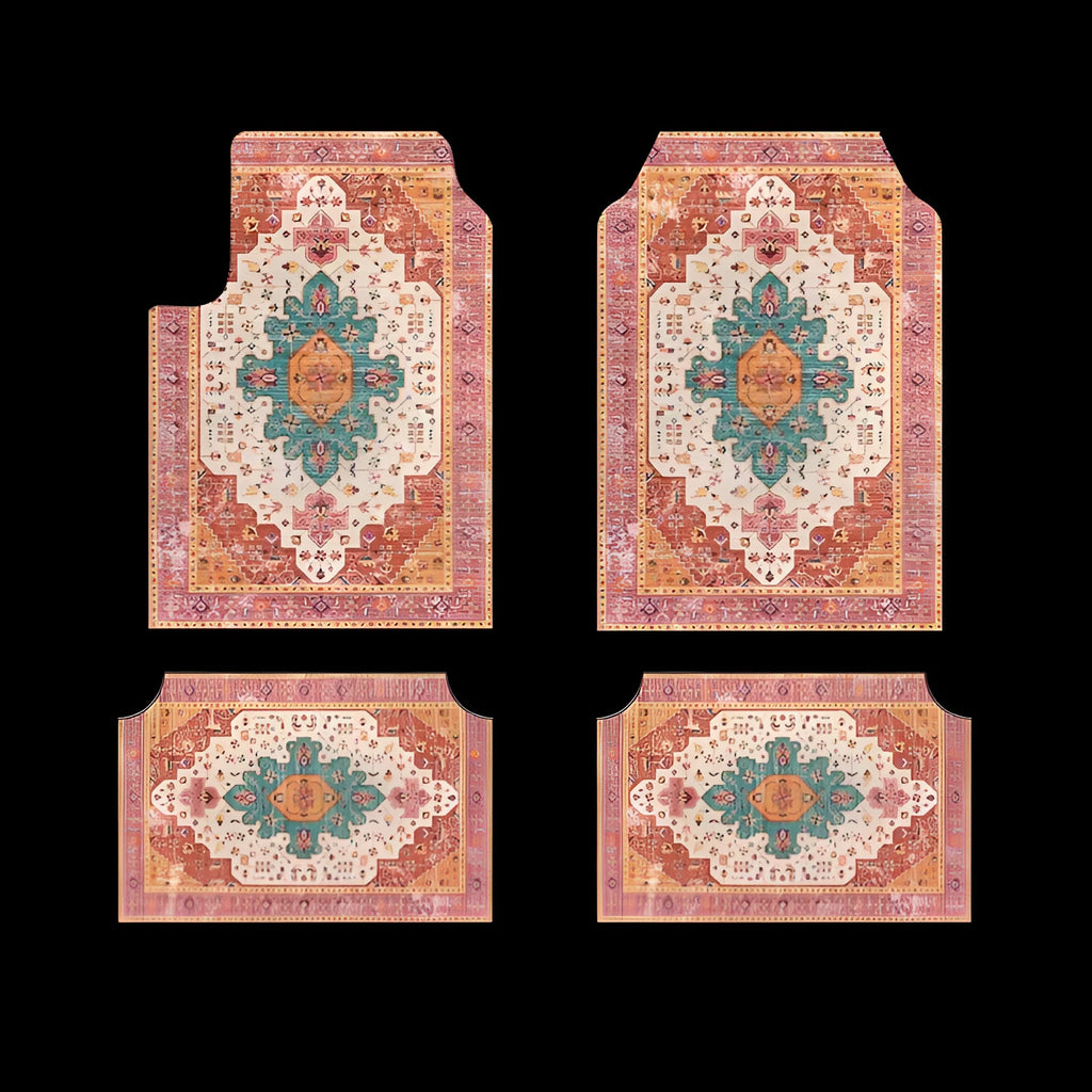 Retro Persian geometric pattern polyester fibre car foot mat in 33x44cm size