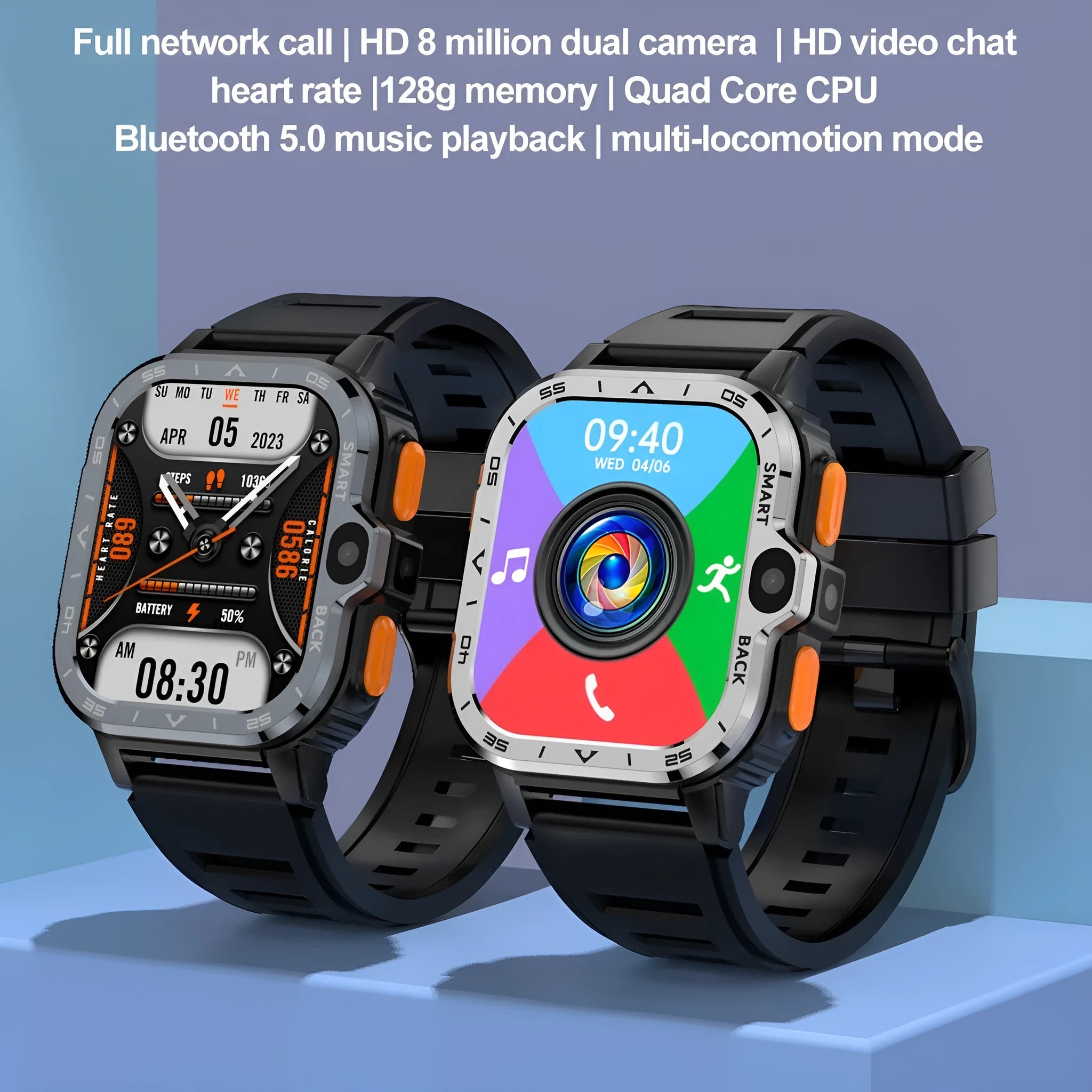 Student smart watch with TFT screen, Bluetooth calling, heart rate monitoring, NFC, Black colour variant