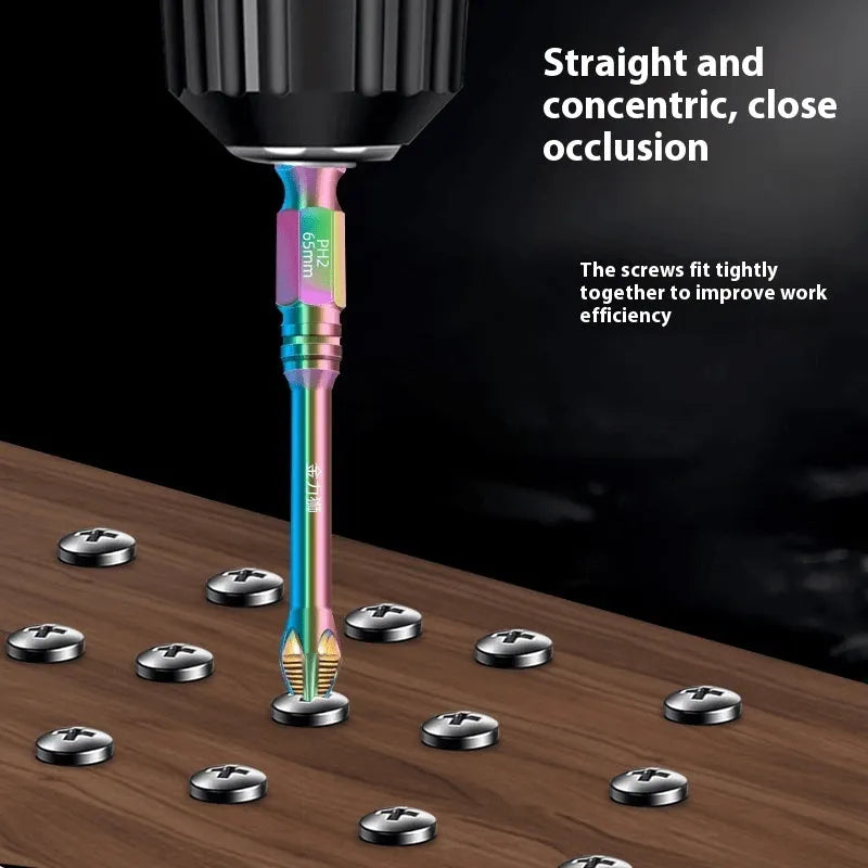 S6 colour titanium anti-slip cross screwdriver head on white background, alloy steel construction