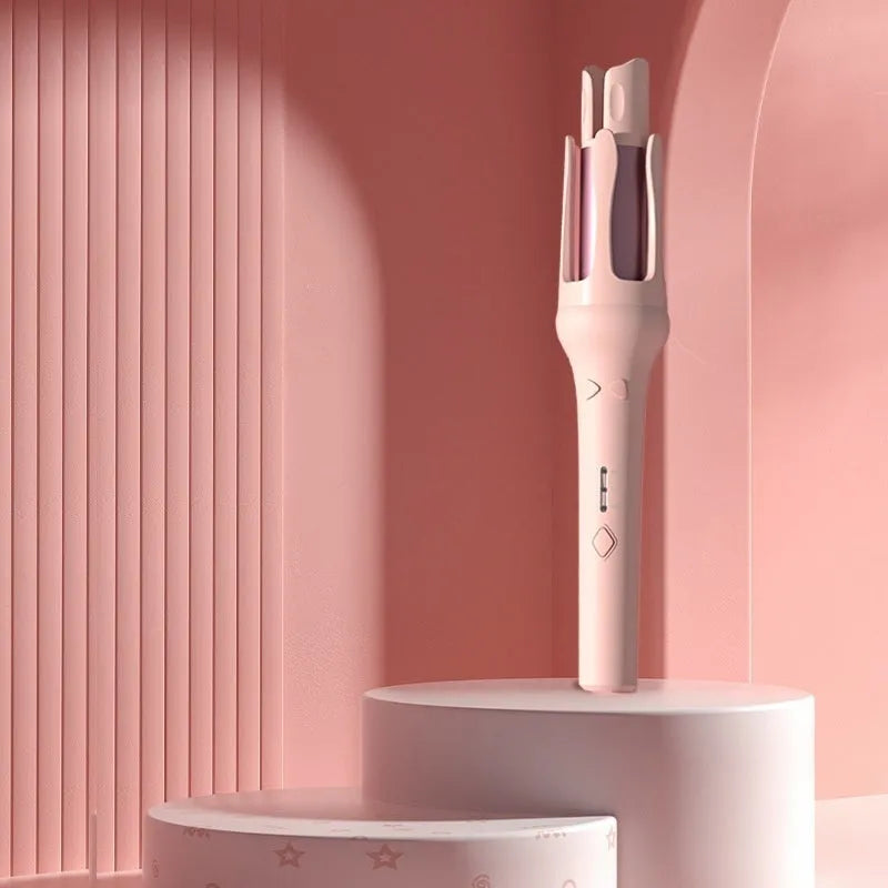 32mm automatic hair curler in white or chigo colour with pink, purple, green, or beige accents