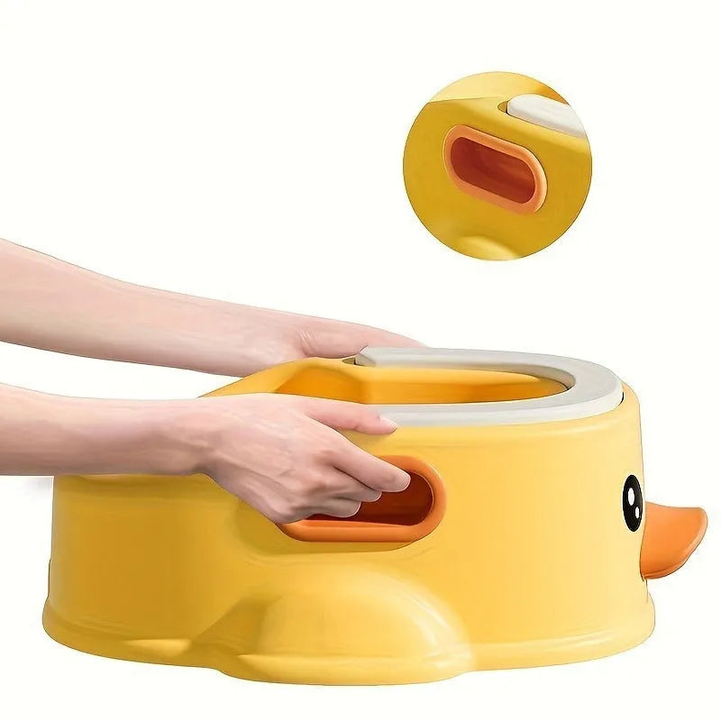 Blue PVC duck-shaped bath tub for washing small dogs and cats at home without electricity