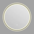 Round black frame aluminium LED bathroom mirror with wall mounting and touch dimming control