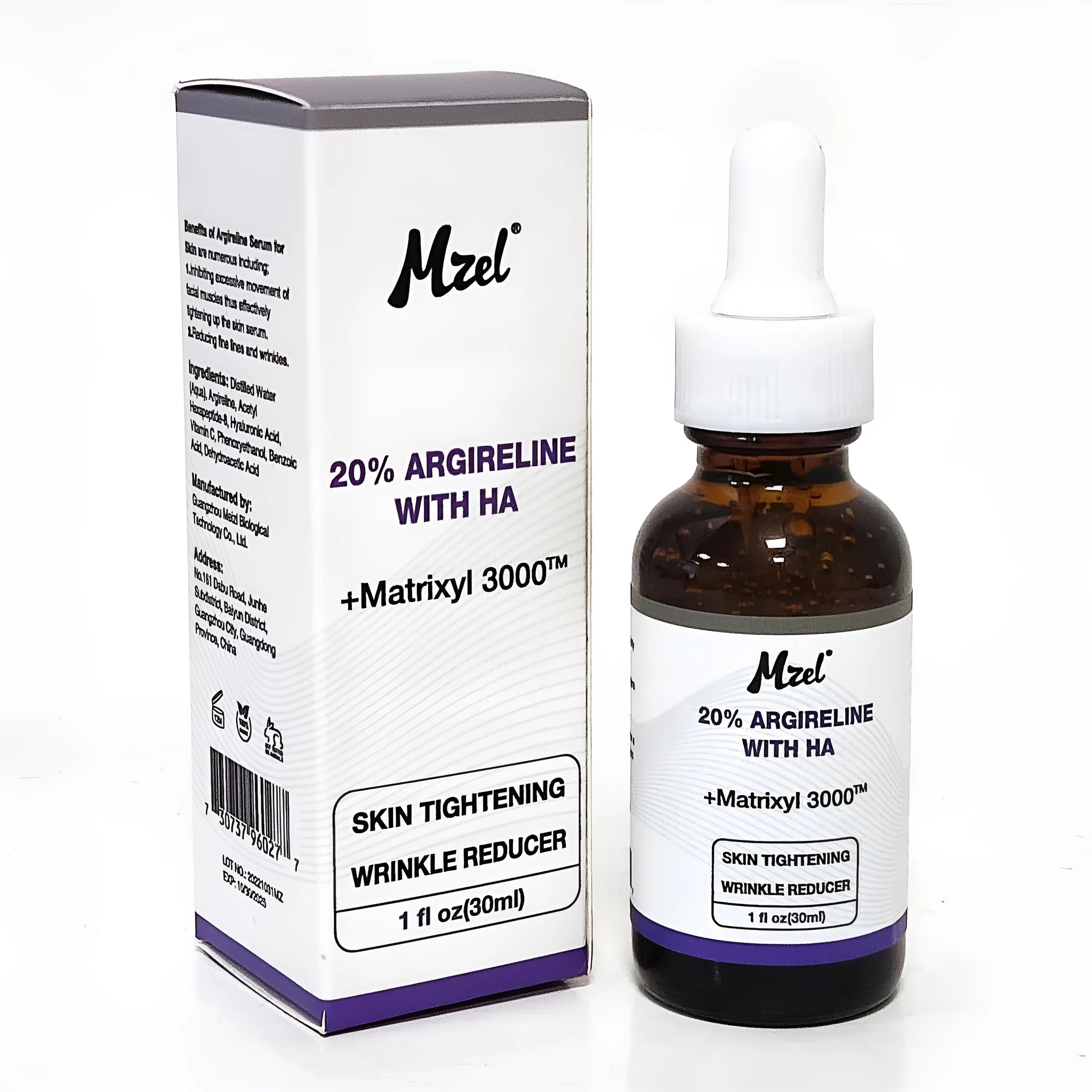 30ml bottle of six-peptide firming and anti-wrinkle moisturising serum liquid.