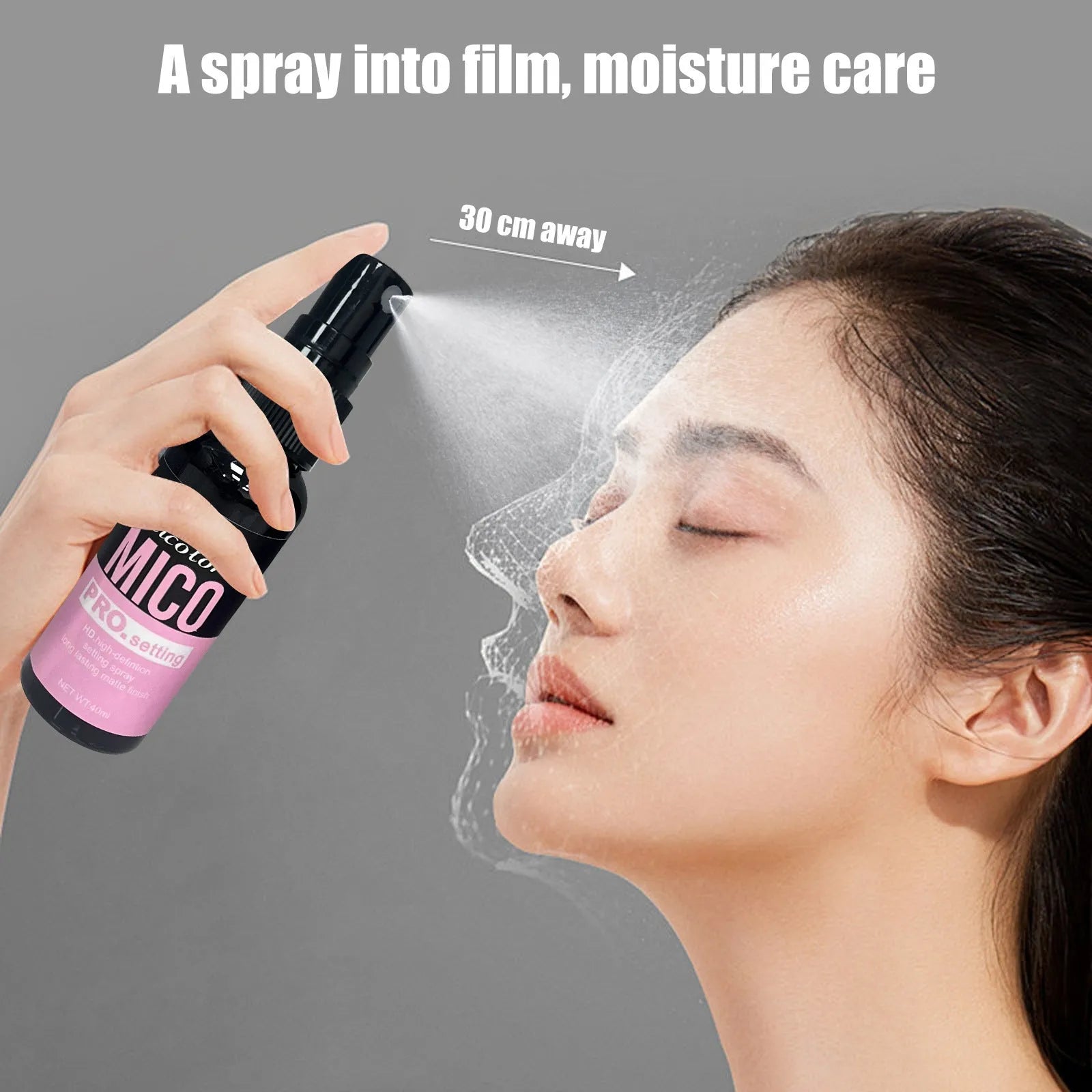 Makeup primer and finishing spray set with 45ml and 40ml bottles for universal skin types