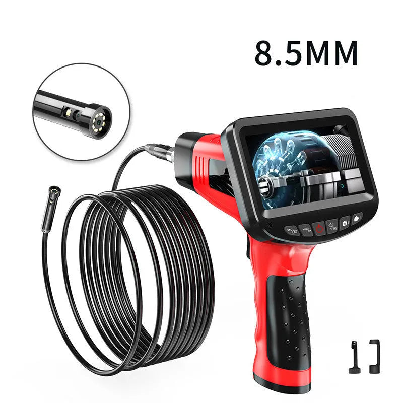 8.5mm dual-lens endoscope inspection camera with flexible snake pipeline cable