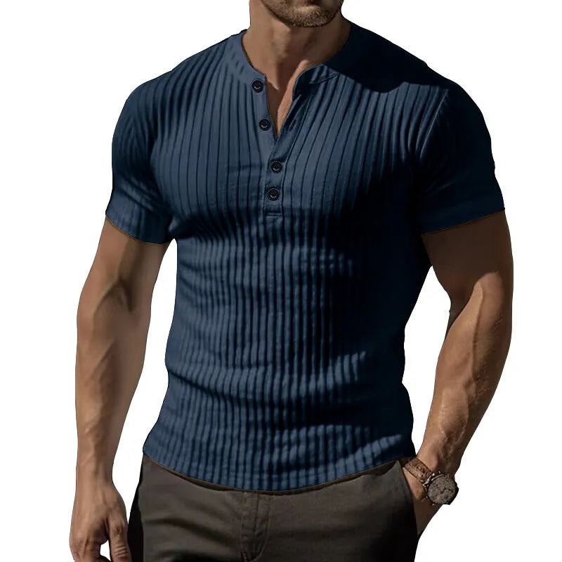 Men's slim fit muscle t-shirt in polyester, shown in army green colour.