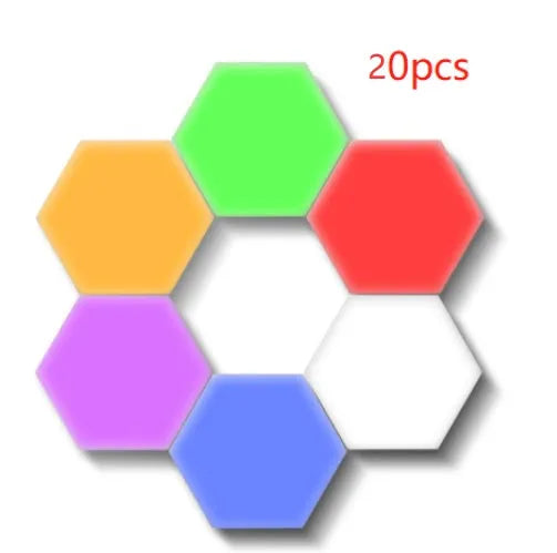 British Creative Honeycomb Modular Assembly Helios Touch Wall Lamp with six hexagonal tiles