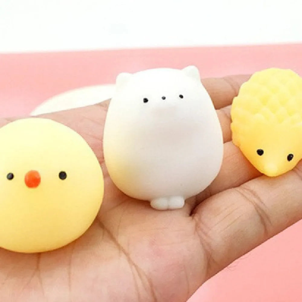 Soft glue pet vent decompression toy star model 4.5cm small ball colour on neutral background