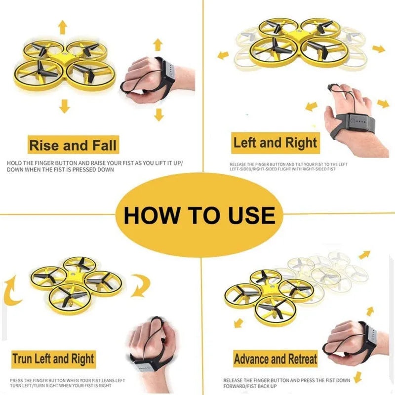 Intelligent gesture sensing flying saucer toy in ABS plastic, 17x17x4.5cm, for children aged 7-14