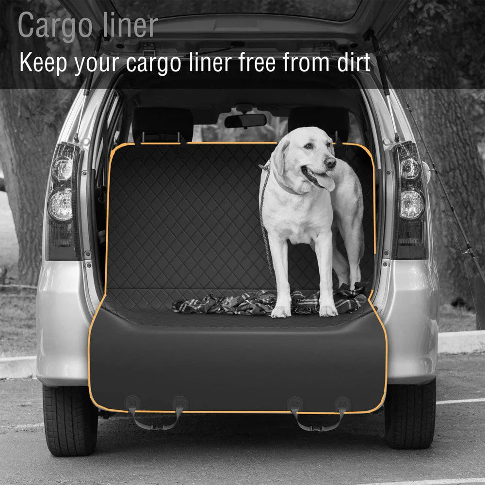 Waterproof car pet kennel rear seat cushion for dogs, 54 by 58 inches, cloth material, in black colour