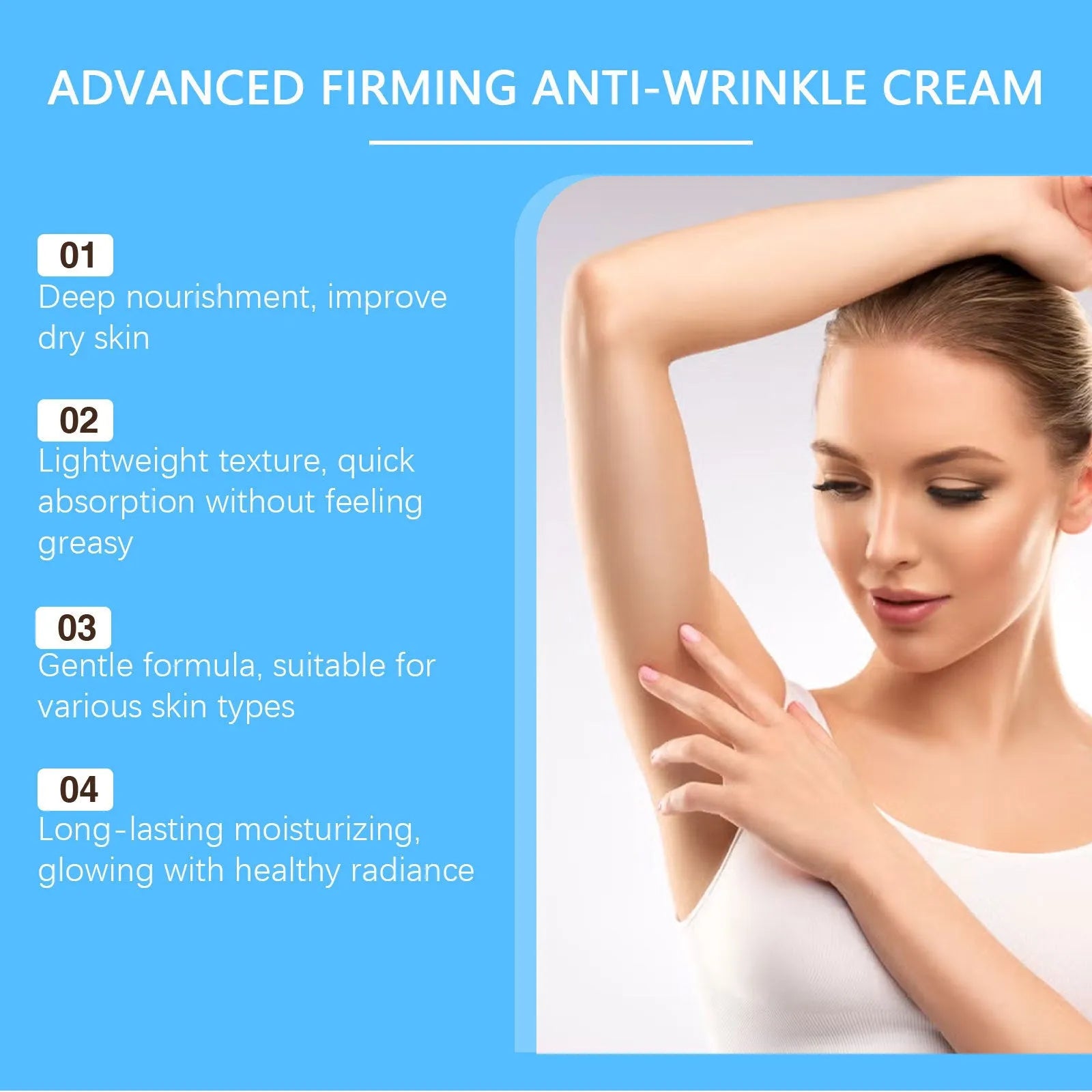 Gentle Moisturizing Body Moisturizer 100g with hyaluronic acid and niacinamide in a white plastic tub