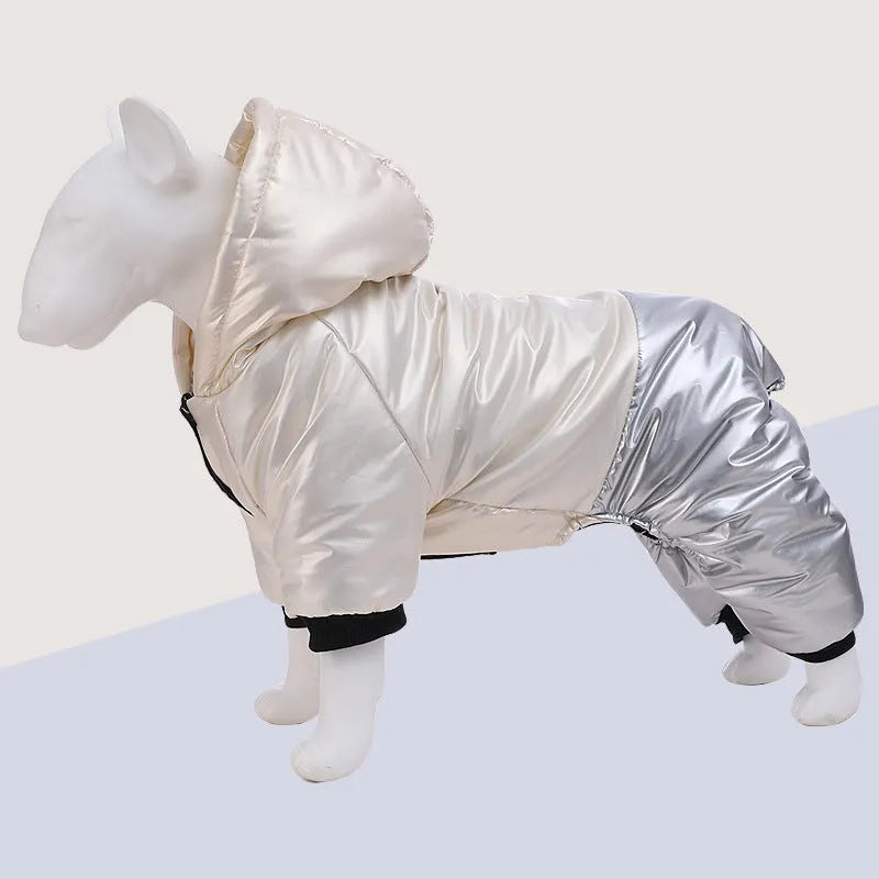 Green pink white waterproof windproof four-legged dog cotton coat in multiple sizes