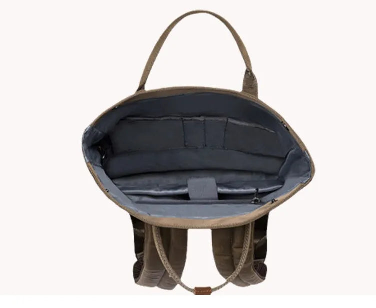 Casual polyester backpack with laptop compartment in black, dark grey, or green colours