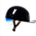 Men's retro half helmet for electric bicycles in bright black gradient blue with ABS construction