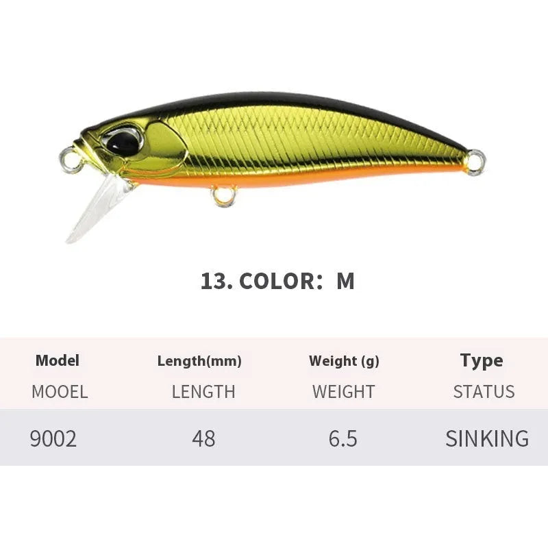 48mm Japanese mino fishing lure for mandarin fish and snakehead in multiple colours