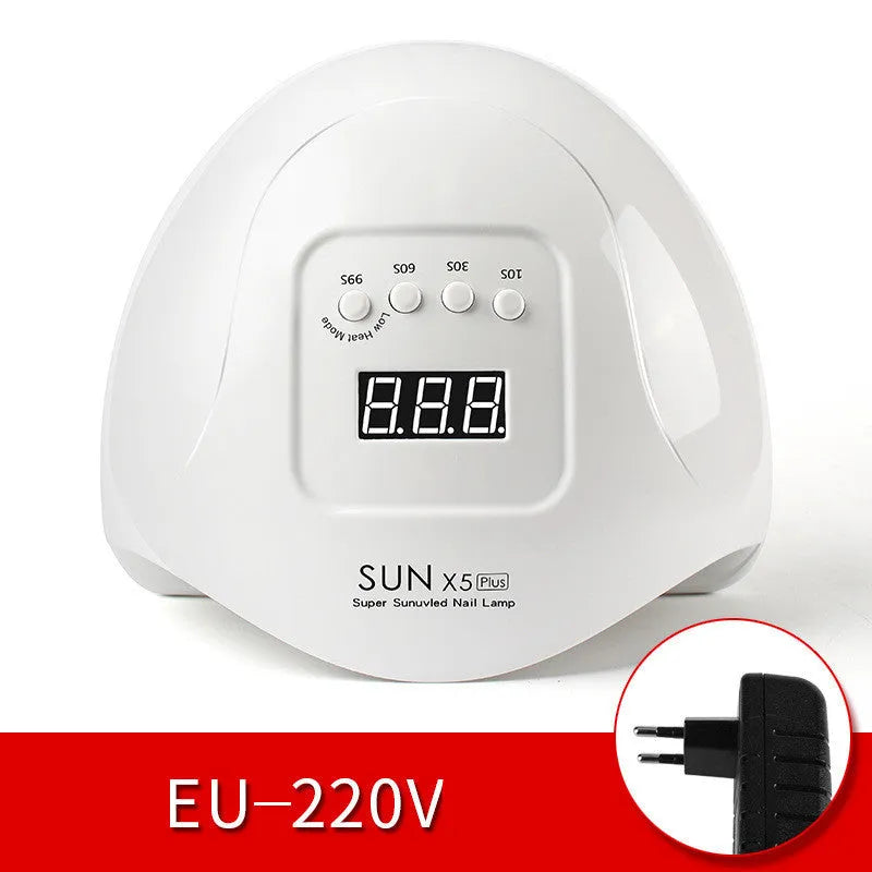 Quick dry nail phototherapy machine, dual UV light 365+405nm, auto induction, pink ABS plastic, 22x21.5x10cm