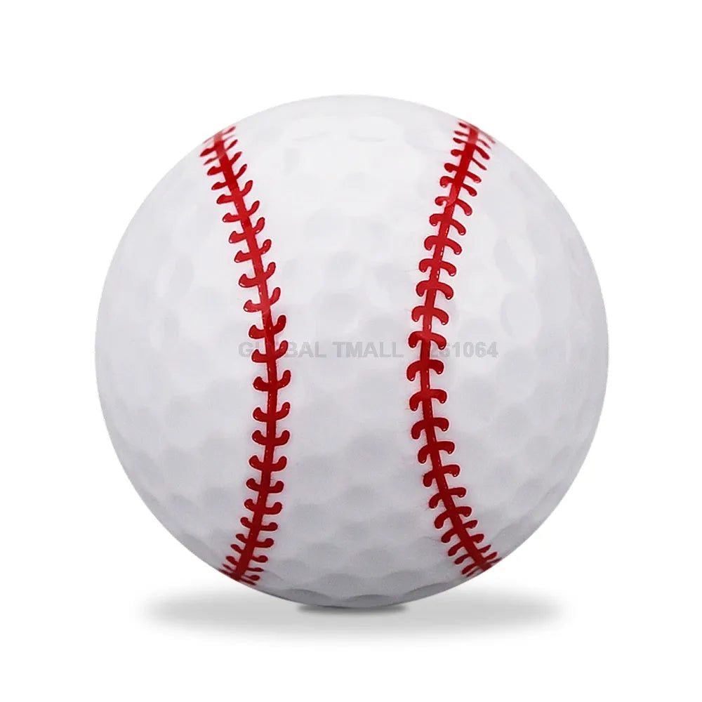 Golf practice ball with Surlyn cover and seamless dimple design, random colour, on green surface