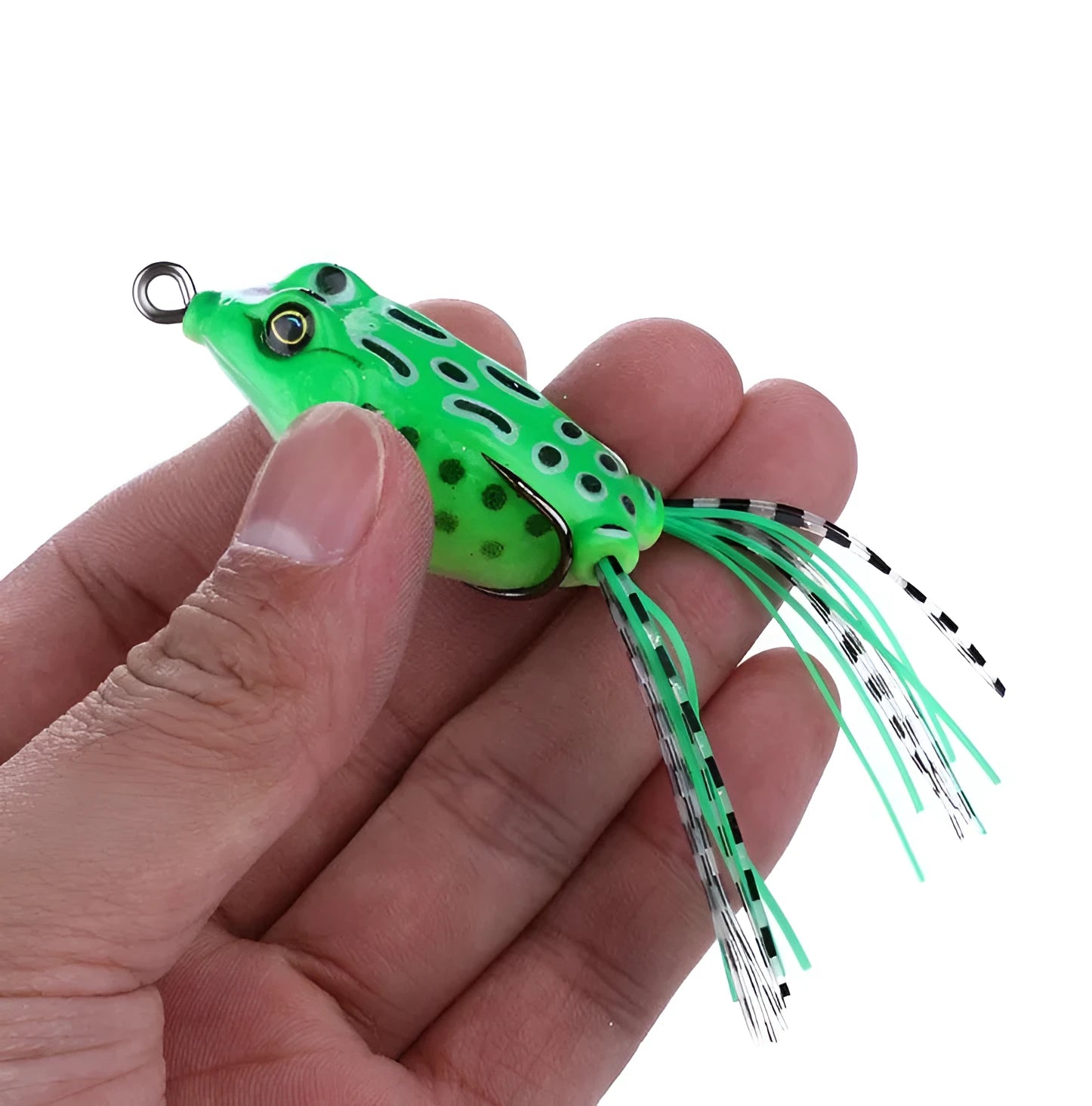 ABS plastic frog fishing bait in multiple colours for topwater fishing over weeds