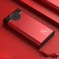 Fast charging mobile power supply 20000mAh polymer lithium ion battery pack with LED flashlight alloy shell in black
