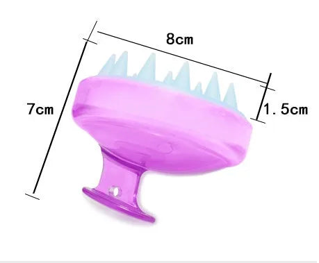 Silicone shampoo brush scalp massage comb 8x8x7cm in black
