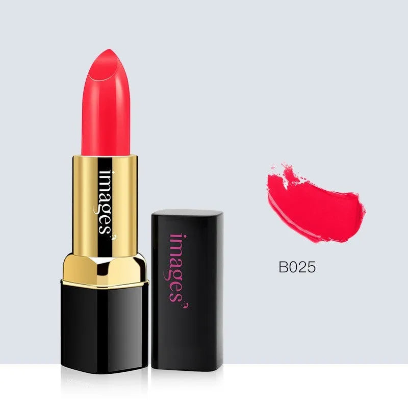 Moisturising lipstick lip gloss stick in 3.8g size, shown in a range of ten colours