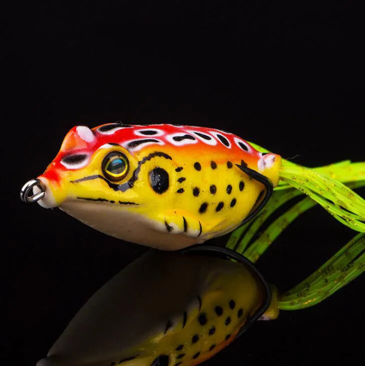 ABS plastic frog fishing bait in multiple colours for topwater fishing over weeds