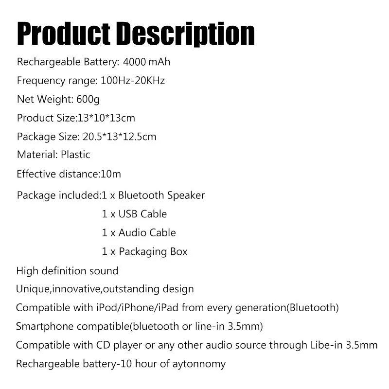 Skull-shaped wireless Bluetooth speaker with 10-hour battery in black, blue, gold, matte black, rose gold, or silver colours