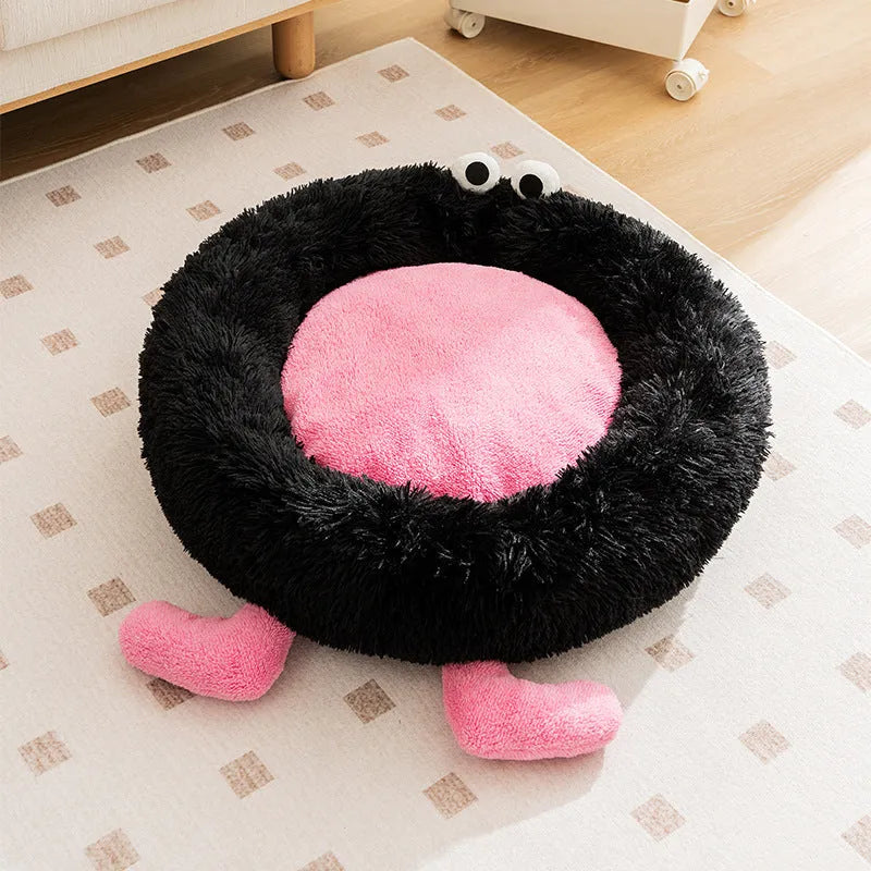 Elf Briquettes plush kennel sleeping mat for dogs and cats in blue, pink, or yellow