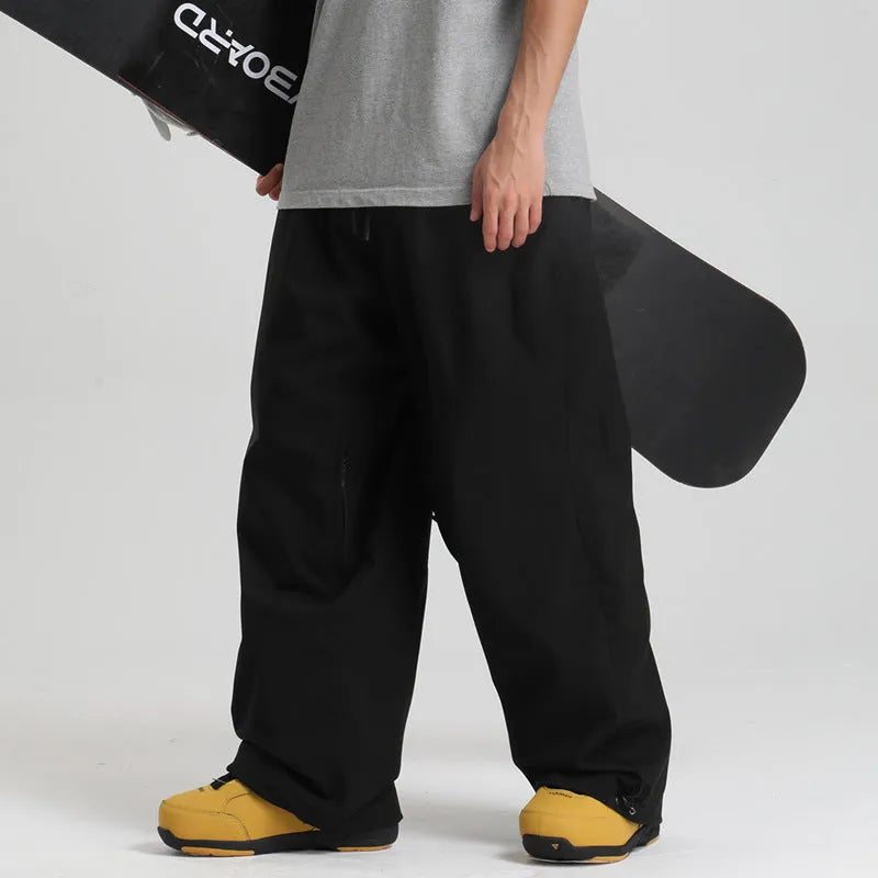 Loose windproof waterproof breathable wide-leg work pants in khaki, available in multiple sizes