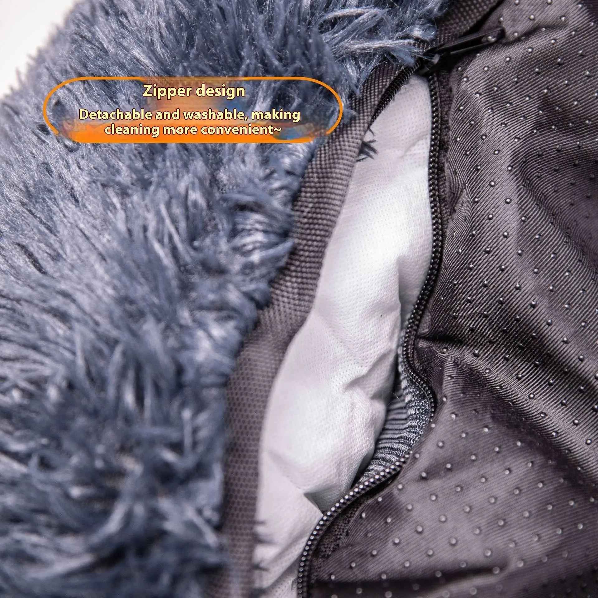 Thermal cloth pet mat on car seat in dark grey colour