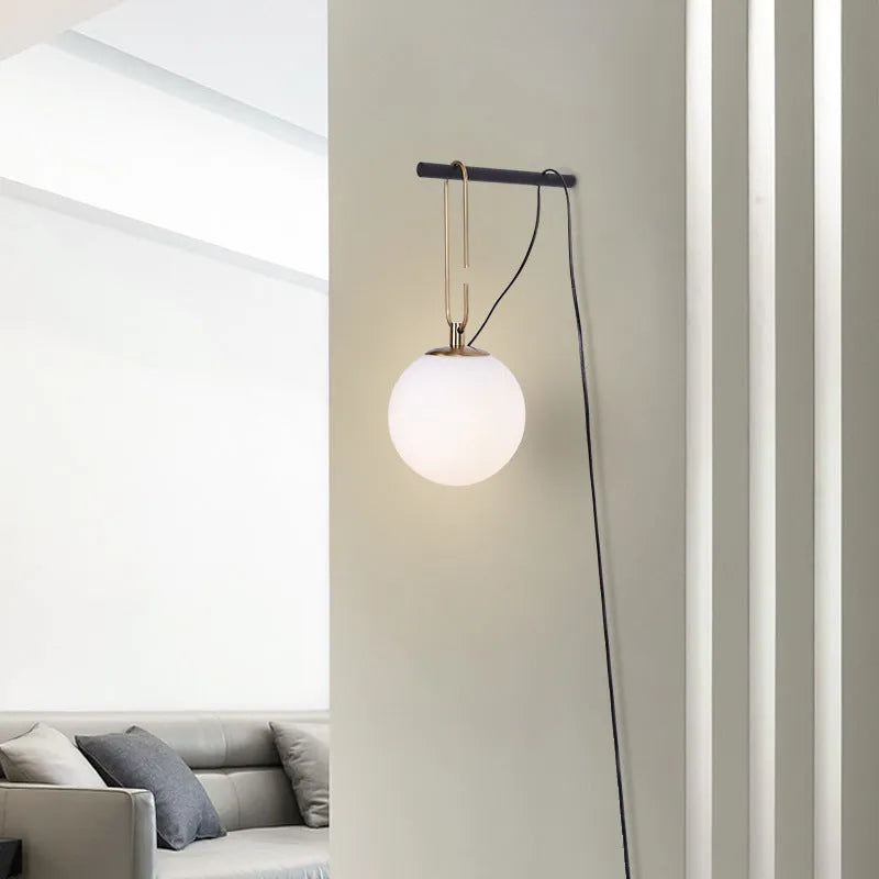 Nordic style glass wall lamp with modern design and adjustable light colour options