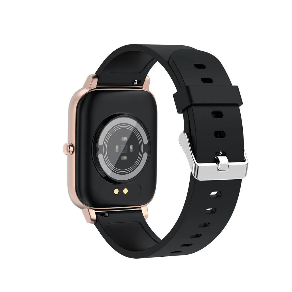H80 black sports smart watch with silicone strap showing heart rate graph on touch screen