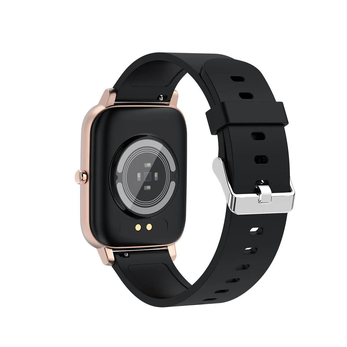H80 black sports smart watch with silicone strap showing heart rate graph on touch screen