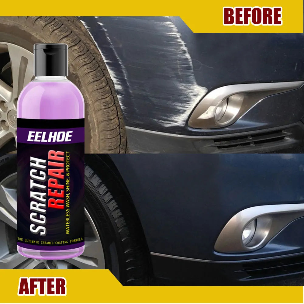 Car scratch repair agent in a spray bottle with clear SiO2 ceramic coating for scratch removal