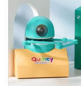 Painting robot for children with suction cup base and drawing cards on table